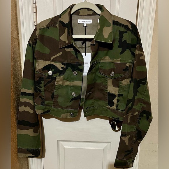 Re/Done Jackets & Blazers - 🔥NWT Re/Done High End Label Camo Print Crop Jacket lightweight Size S Last One